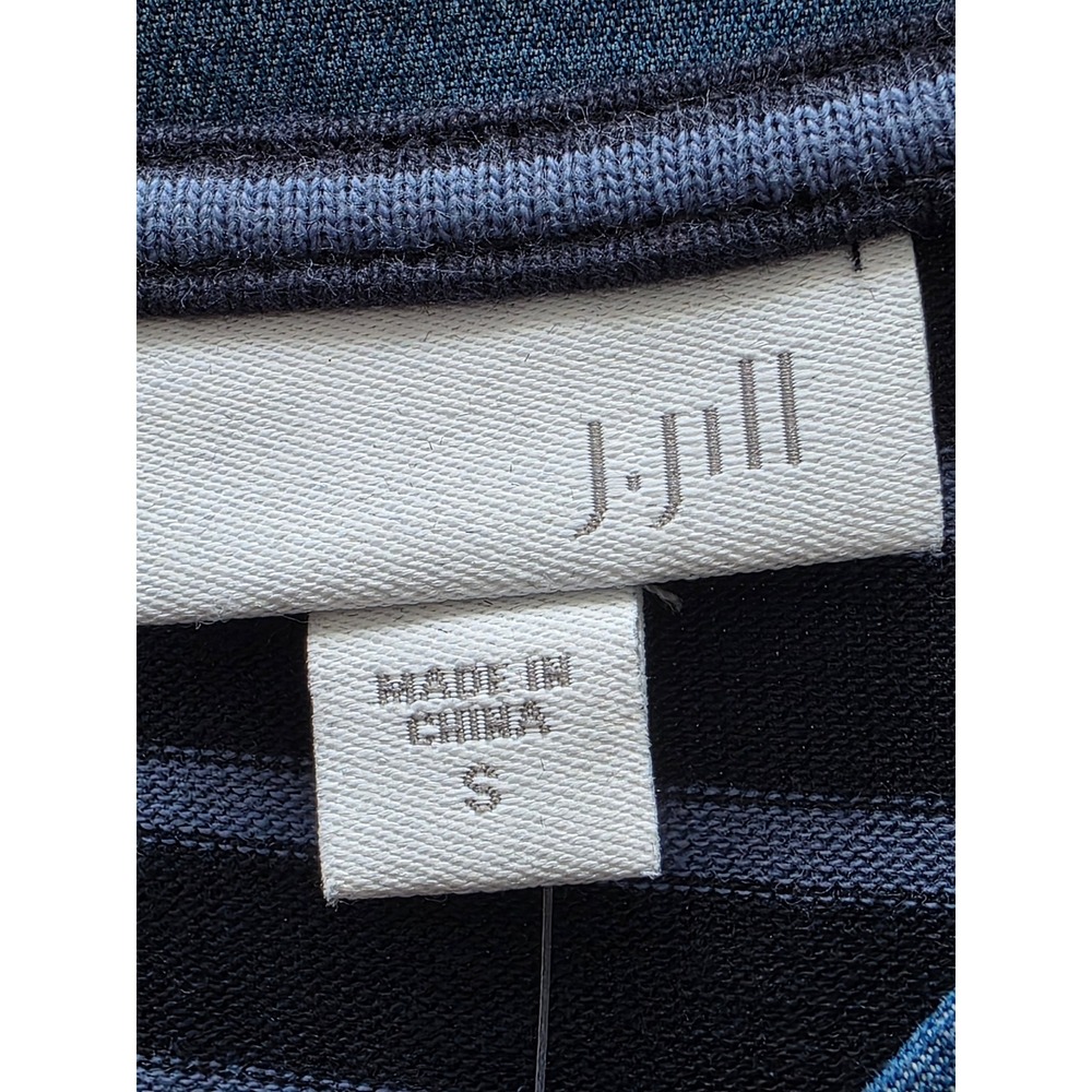 J.Jill Womens Blue Striped Mixed Media Shift Dress Tencel Hem Small KDR128491 - Picture 5 of 9